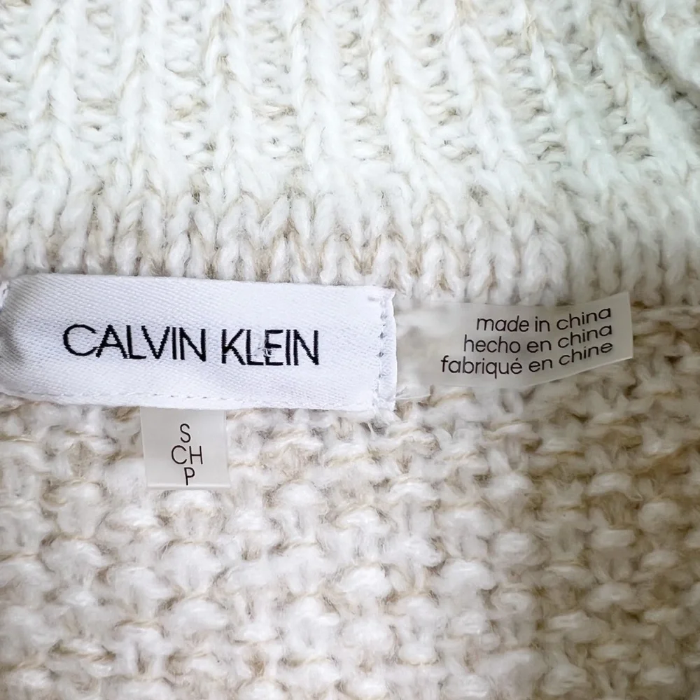 Calvin Klein Cowl Neck Chunky Knit Neutral Tone Sweater Size S